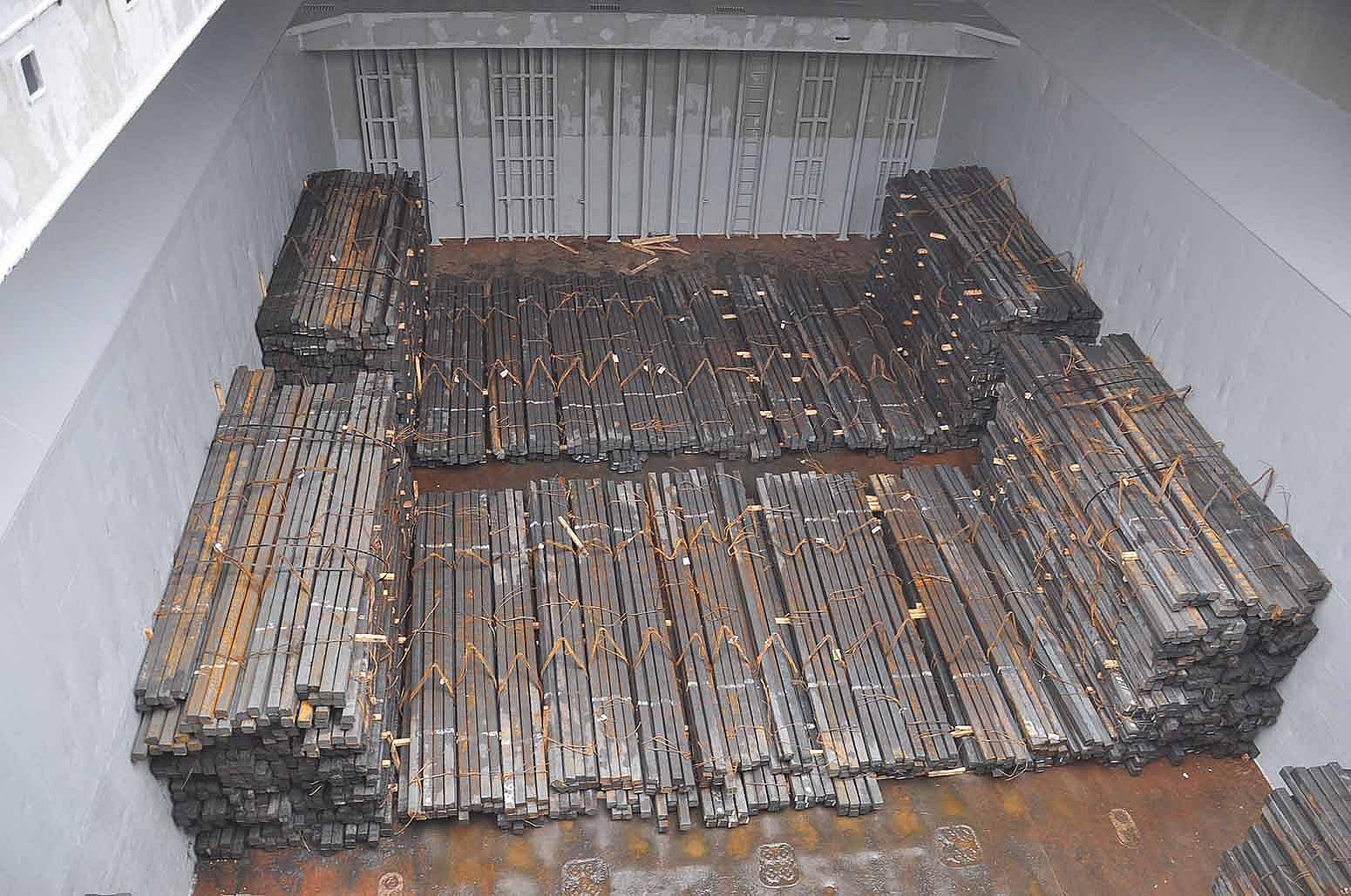 Steel billets ship cargo