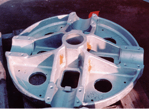 Casting of galvanized steel.