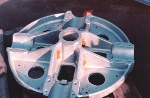 galvanized steel Sand embedded in Casting (rejectable)