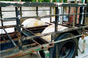 corroded trolley frame
