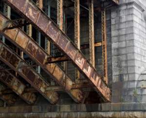 rusted bridge girders