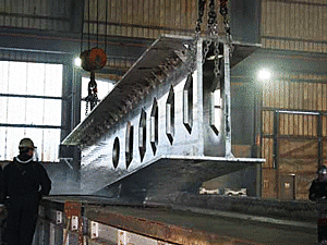 Hollow beam being galvanized