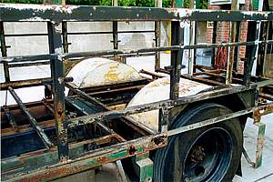 corroded trolley frame