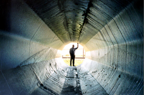 interior of a galvanized tube