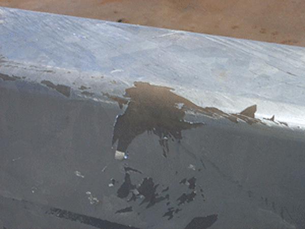 galvanized steel Delamination (acceptable if minimum thickness levels are met)