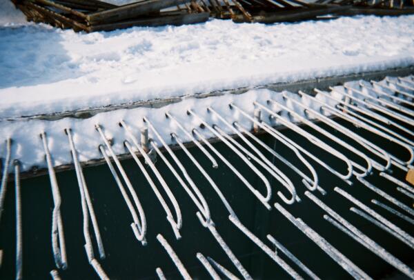 Bending at galvanized steel.