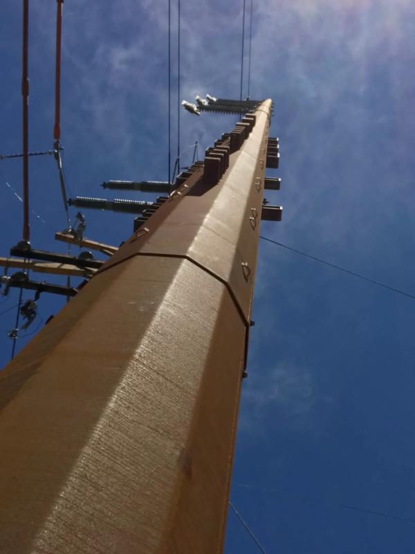 Weathering steel pole